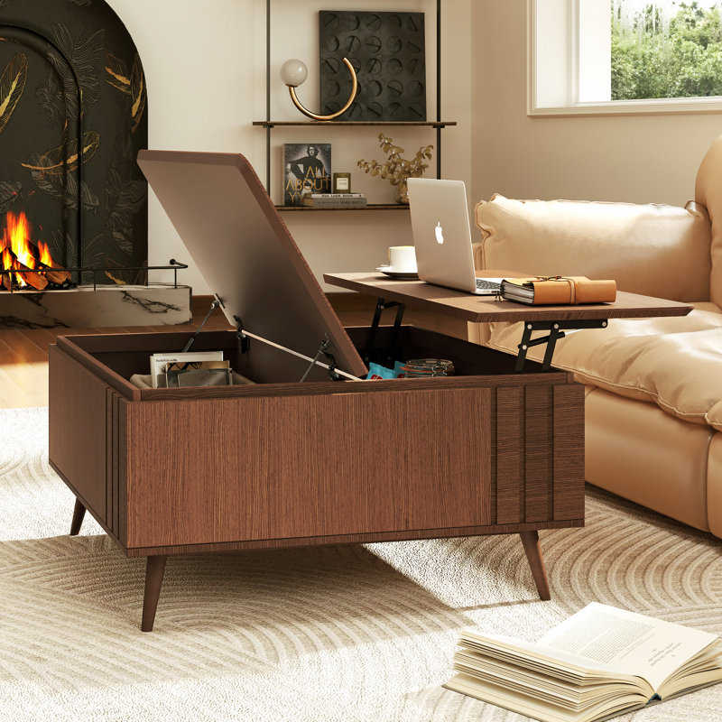 George Oliver Maytown Mid Century Modern Lift Top Square Coffee Table ...